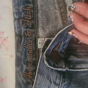 Abercrombie & Fitch denim mini skirt with crystal embellishments
